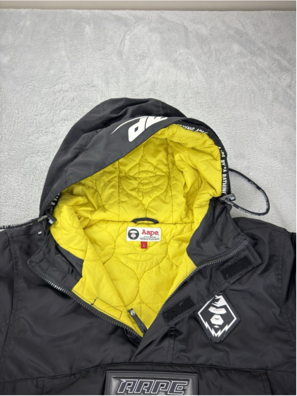 Aape By A Bathing Ape Men's Large Black Pullover Anorak Jacket - Picture 3 of 16